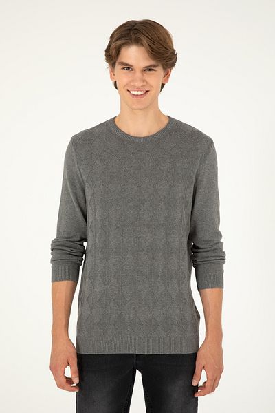 U.S. Polo Assn. Men's Gray Melange Sweater 50293023 -Vr086