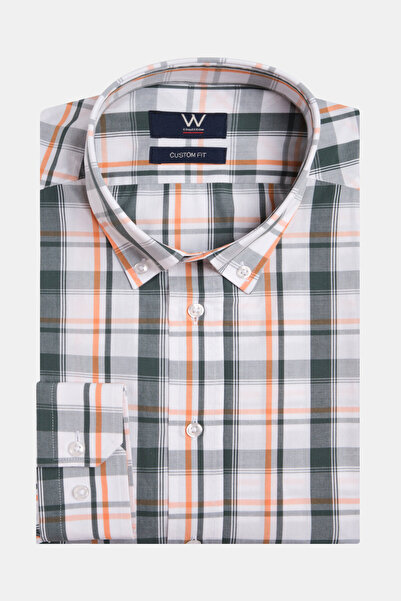W Collection YEŞİL UZUN KOLLU EKOSE GÖMLEK