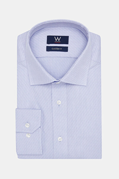 W Collection MAVİ JAKARLI GÖMLEK