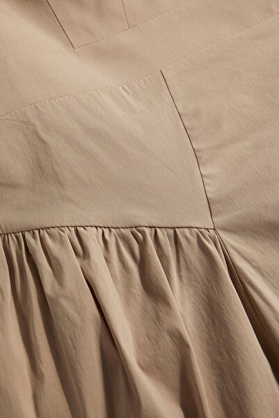 W Collection BEJ MİDİ DEKOLTELİ ELBİSE