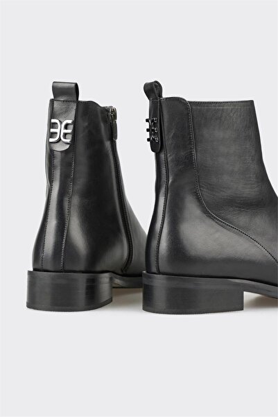 Elle Shoes Siyah Deri Kadın Klasik Bot