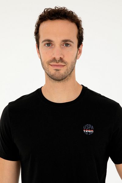 U.S. Polo Assn. Pánské černé tričko Regular Fit Crew Neck 50294329 -vr046