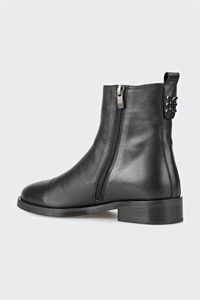 Elle Shoes Siyah Deri Kadın Klasik Bot