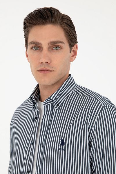 U.S. Polo Assn. Тъмносиня мъжка риза с дълъг ръкав - 50294208-VR033