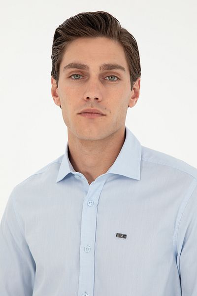 U.S. Polo Assn. Ανδρικό γαλάζιο μακρυμάνικο πουκάμισο Basic 50293948 -VR003