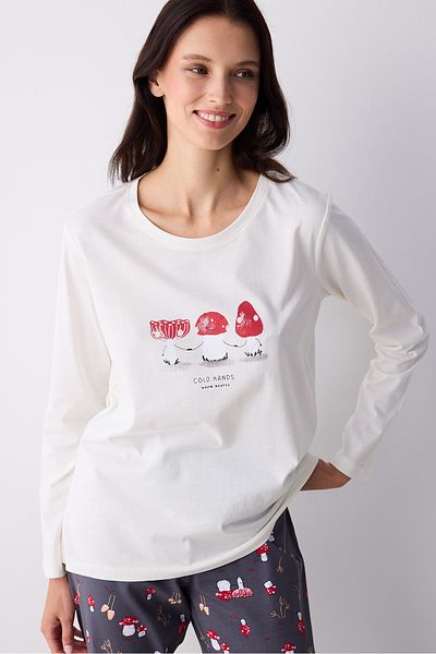 Penti Warm Hearts Multicolored Pants Pajama Set