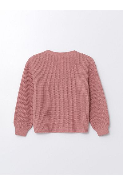 LC Waikiki Lw - V-Neck Knitwear Girl's Cardigan