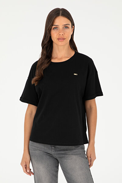 U.S. Polo Assn. Kadın Siyah Tişört 50294749-VR046