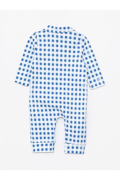 LC Waikiki Kostkovaná chlapecká kombinéza Lcw Baby Collar