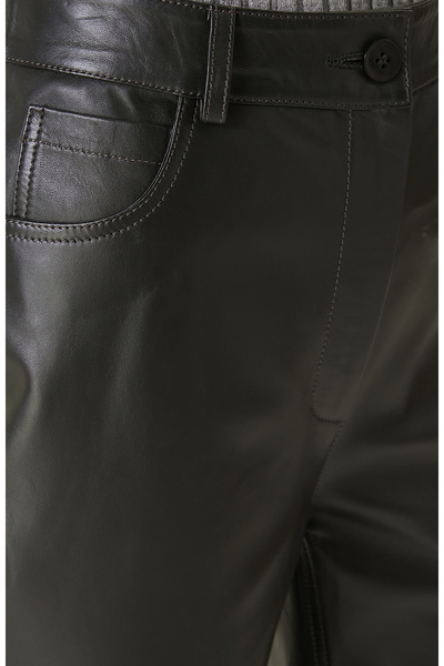 Network Μαύρο δερμάτινο παντελόνι με σκίσιμο πόδι