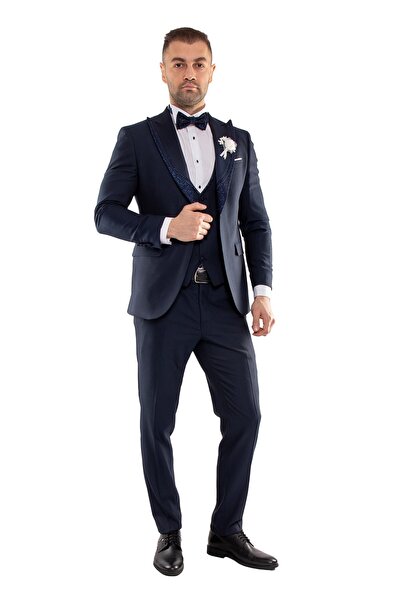Jakamen Jk36sf18m038 Slimfit 6 Drop Papyonlu Yelekli Damatlık