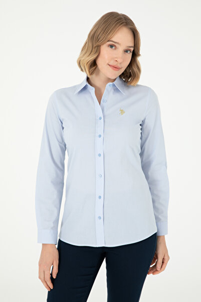 U.S. Polo Assn. Жіноча світло-блакитна кофта з довгим рукавом Basic Сорочка 50295640VR003