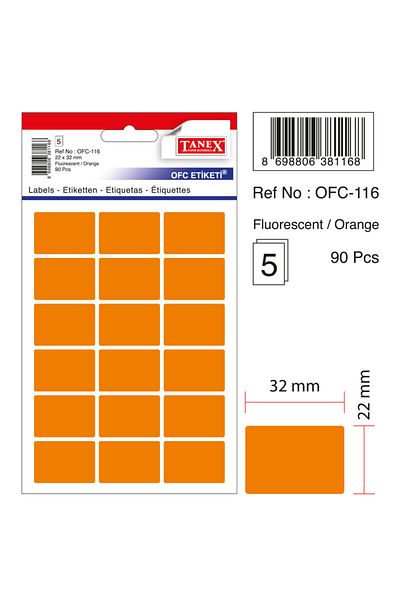 Tanex Ofc-116 Flo Orange Office Label