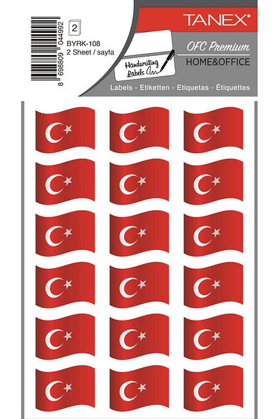 Tanex Byrk-108 Turkish Flag 28X12Mm Pack of 36