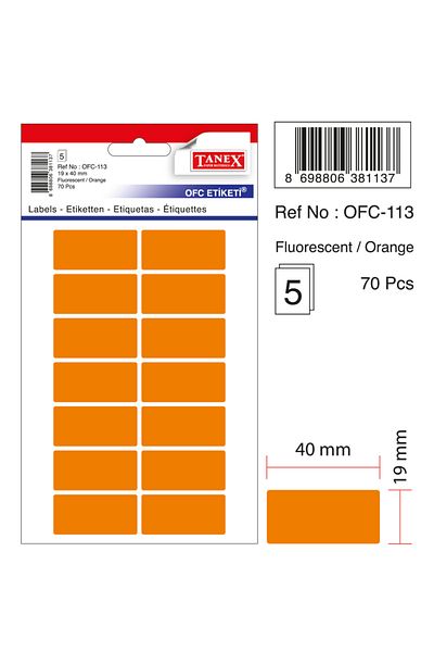 Tanex Ofc-113 Flo Orange Ετικέτα γραφείου