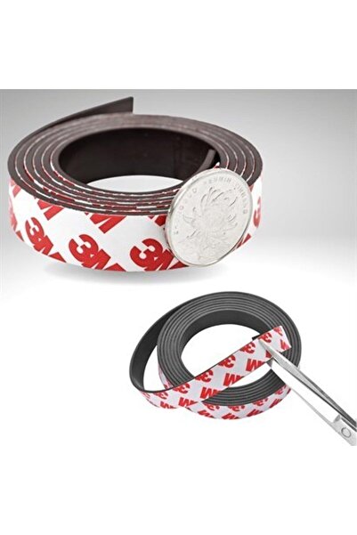 CONTACALL Yapışkanlı Şerit Mıknatıs Magnet Kes Kullan Siyah Genişlik 20 Mm, K...