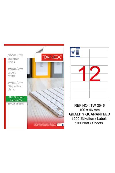 Tanex Tw-2546 Laser Label Πακέτο 100