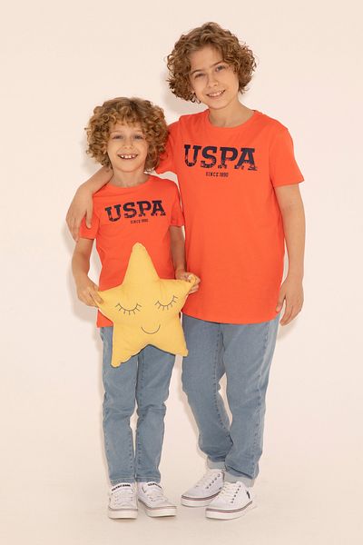 U.S. Polo Assn. Tricou pentru băiat cu model flori de rodie - decolteu 50284816 -VR039