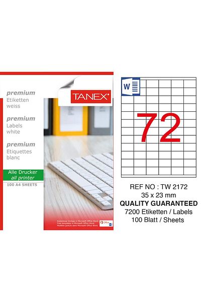 Tanex Tw-2172 Αυτοκόλλητο Λέιζερ 35 Χ 23 Χιλ