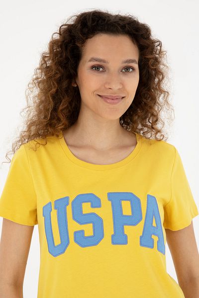U.S. Polo Assn. Women's Saffron Crew Neck Basic T-Shirt 50280036 -Vr043