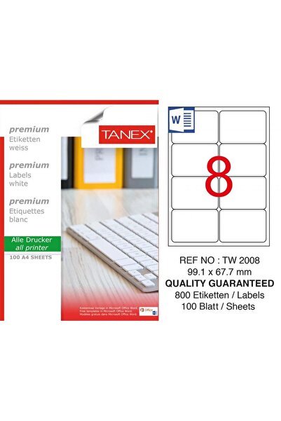 Tanex Tw-2008 99,1X67,7 mm Laser Label