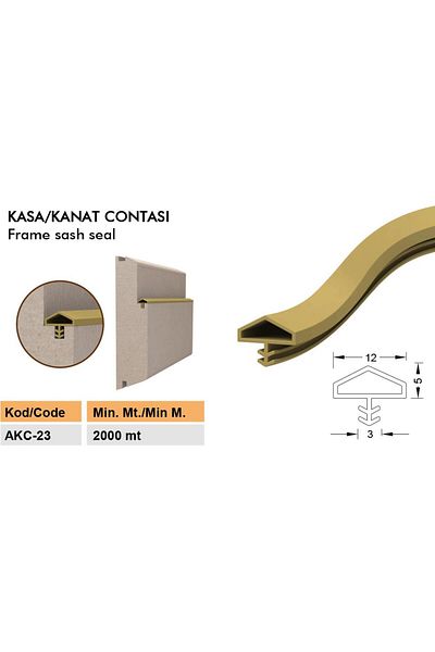 CONTACALL Ahşap Kapı Fitili Ahşap Kapı Contası Kahverengi 25 Metre Ortadan Tırnaklı Çatılı