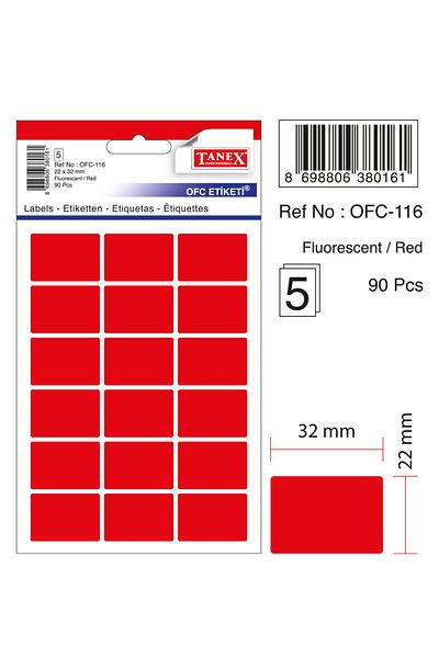 Tanex Ofc-116 Flo Red Αυτοκόλλητο Γραφείου