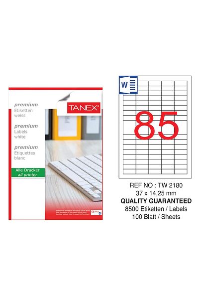 Tanex Tw-2180 Αυτοκόλλητο λέιζερ 37 Χ 14,25 Χιλ