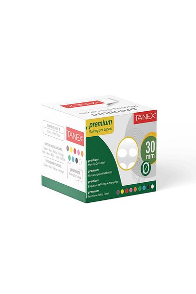 Tanex Αυτοκόλλητο White Dot - 30 mm, 2000 τεμάχια