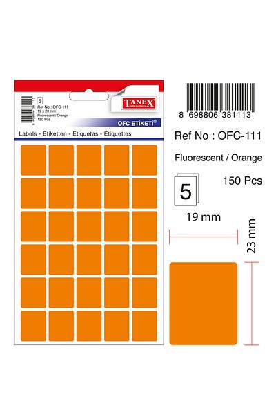 Tanex Ofc-111 Πορτοκαλί Ετικέτα Γραφείου