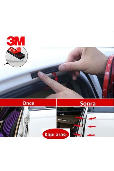 CONTACALL 3m Oto Kapı Kaput Bagaj Ses Toz Yalıtım Fitili 5 Metre Uzunluk