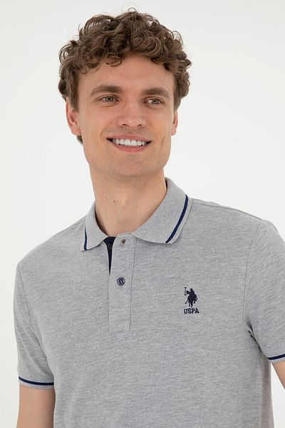 U.S. Polo Assn. Ανδρικό μπλουζάκι σε γκρι μελανζέ Basic 50284631 -VR086