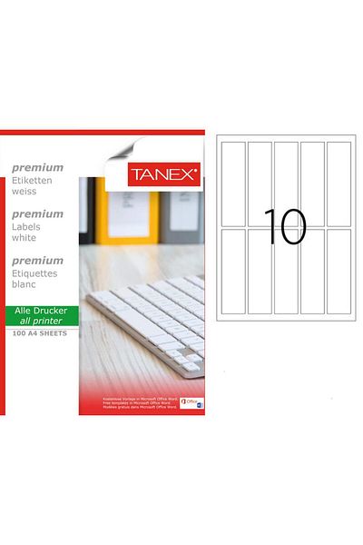 Tanex TW-2237 37x133mm Laser Label 100 Pieces
