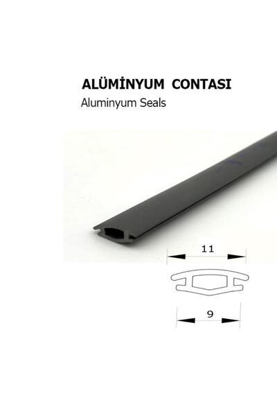 CONTACALL Alüminyum Raylı Dolap Fitili / Raylı Dolap Kapak Contası Ray Fitili 10 Metre Siyah