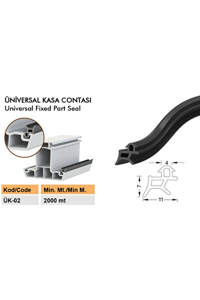 CONTACALL Pimapen Contası Gri Kapı Pencere Fitili 5 Metrelik Pakette Pvc Pimapen Fitili