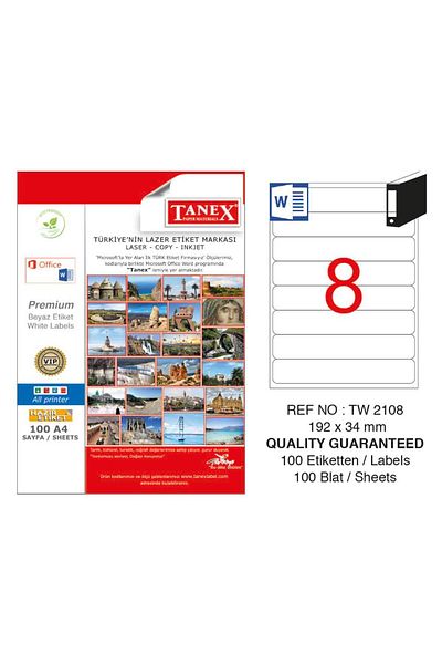 Tanex Tw- 2108 Laser Label Πακέτο 100