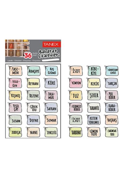 Tanex Ετικέτα καρυκευμάτων Αδιαφανές 32x22mm