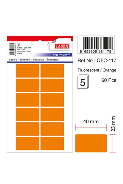 Tanex Ofc-117 Flo Orange Office Label
