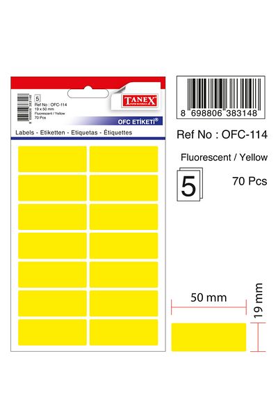 Tanex Etichetă de birou Ofc-114 Flo Yellow