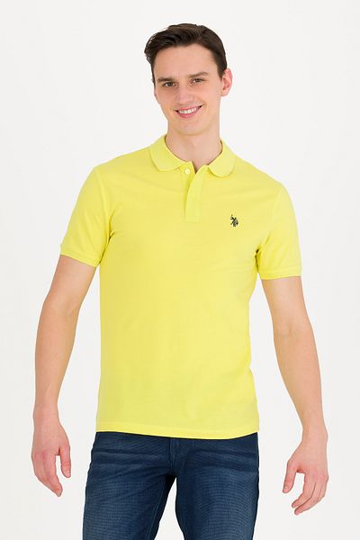 U.S. Polo Assn. Tricou cu gât polo Citron Color pentru bărbați 50262933 -VR168