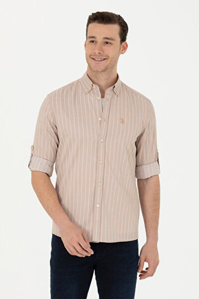U.S. Polo Assn. Erkek Kum Uzun Kollu Gömlek 50279472-VR085