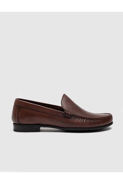 Cabani Genuine Leather Brown Men's Loafer