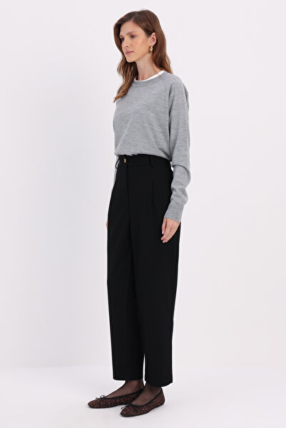 ALLDAY Siyah Pileli Havuç Pantolon