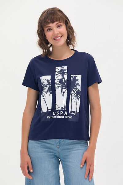 U.S. Polo Assn. Γυναικείο μπλουζάκι Navy Blue Crew Neck 50262937 -VR033