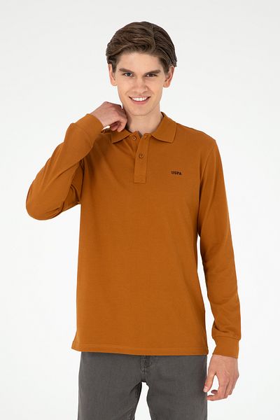 U.S. Polo Assn. سويت شيرت بياقة بولو للرجال من Coconut - مقاس عادي 50295169 -vr153