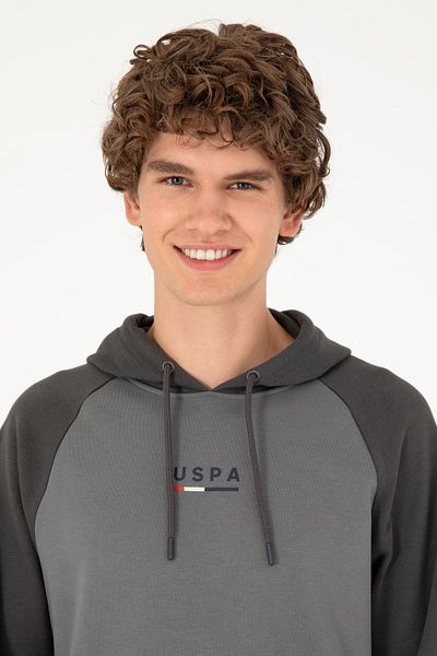 U.S. Polo Assn. Gray Regular Fit Hooded Men's Sweatshirt - 50293358 -Vr024