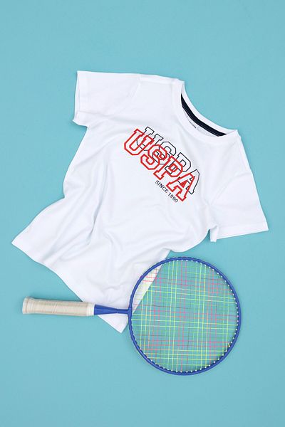 U.S. Polo Assn. Λευκό μπλουζάκι για αγόρι με λαιμόκοψη - 50288070 -VR013