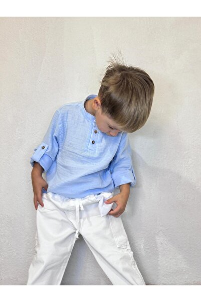 rois kids Esnek Pamuklu Beyaz Bebek Pantolon