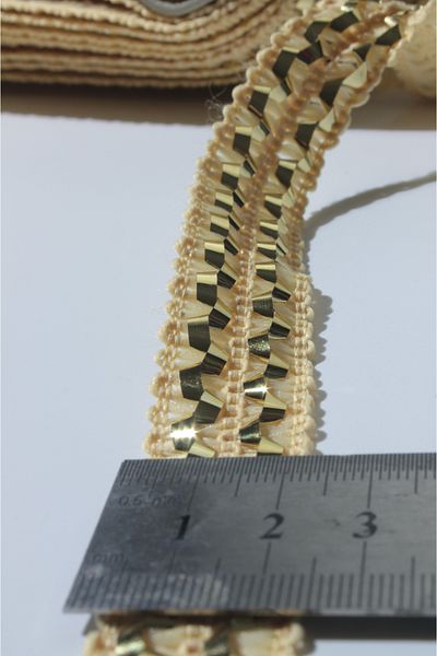 ÖZPAŞ TEKSTİL VE AKSESUAR Shiny Gold Confetti Strip - 2.5cm, 3 m
