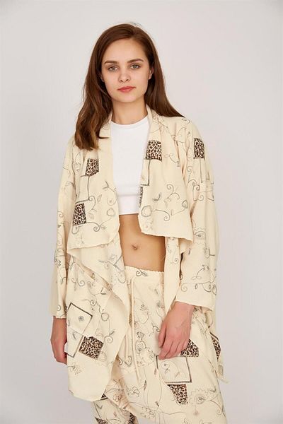 Bohem Stil Boho Salwar Trousers Asymmetrical Jacket Set